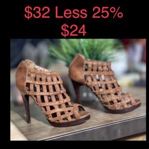 Leather Caged Ankle Boots